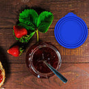 Silicone Canned Lids Reusable Cover Food Keeper Lid for Pets (Dark Blue) Newly