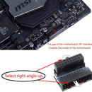 2pcs Motherboard USB3.0 19Pin/20Pin Socket Male to Female 90 Degree Extender