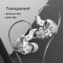 GK G1 Wired Earphone Dynamic 3.5mm HIFI In-ear Earbuds (Transparent w/ Mic)