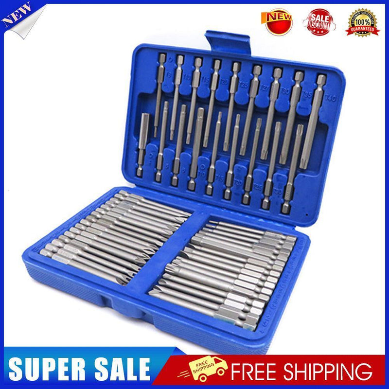 50pcs 75mm Security Screwdriver Bits Torx Hex Slotted Phillips (A)
