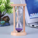 Wooden Sand Clock 3 Minutes Hourglass Sandglass Toothbrush Timer(Purple)