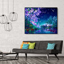 Painting By Numbers Kit DIY Night Scene Hand Painted Canvas Oil Art Picture Gift