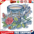 14CT Stamp Cotton Thread British Teacup Cross Stitch DIY Needlework (J480)