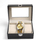 3 Slots Watch Box Portable Travel Jewelry Bracelet Storage Case Rings Organizer
