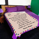 Reversible Flannel French Letter Pattern Tapestry Sofa Blanket (Daughter M)