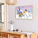 Full Poster Diamond 5D Round Drill Picture Painting Kit DIY Snowman and Friends