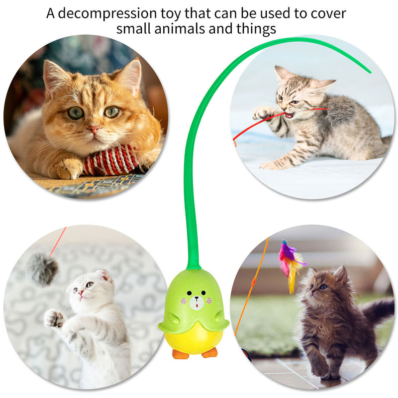 Automatic Rotating Cat Ball Toys Rubber Bite Resistant Magic Tail Cat Stick