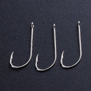 50pcs High Carbon Steel Barbed Fishing Hooks Sea Fishing Bait Holders(No.2)