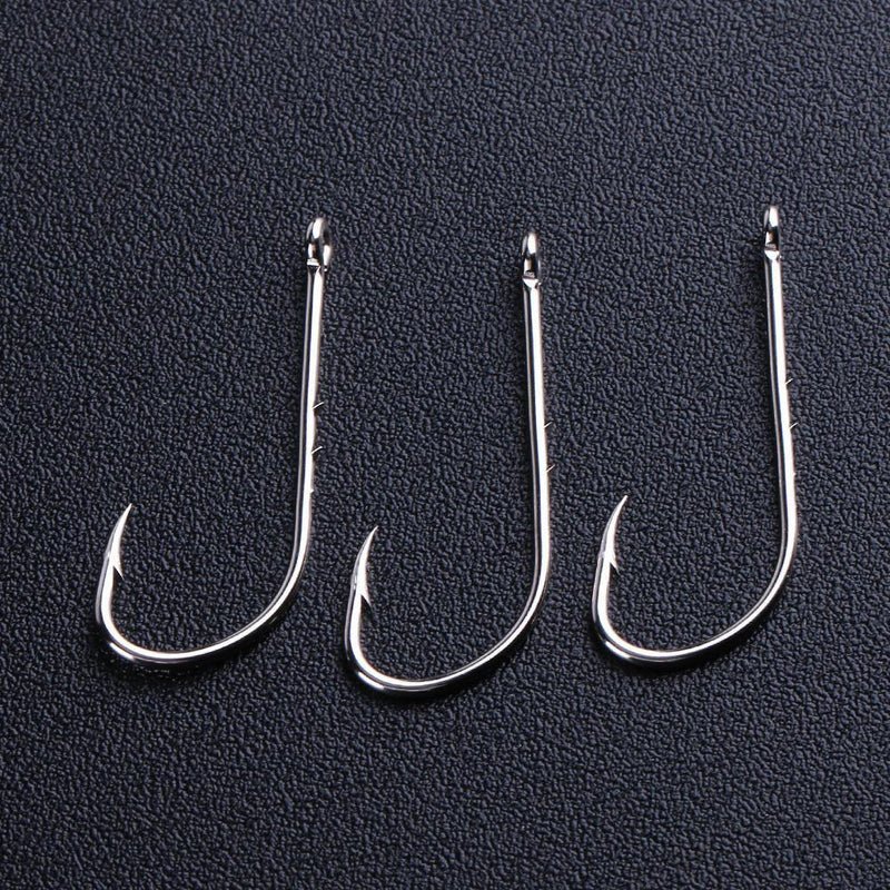 50pcs High Carbon Steel Barbed Fishing Hooks Sea Fishing Bait Holders(No.2)