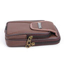 5pcs Fashion Men Leather Card Bag Wallet Zipper Purse Phone Pocket(Brown)