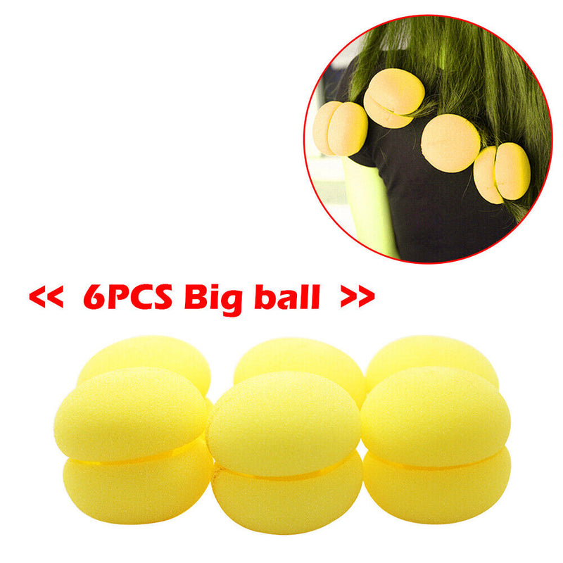 6pcs Sponge Big Curling Rollers Hair Foam Balls Mushroom DIY Hairdressing Tools