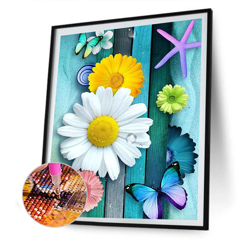 DIY Diamond Painting Butterfly Flower Full Round Drill Picture Home Decorations