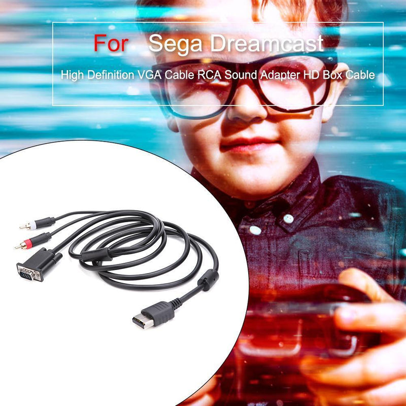 1.8m/6ft VGA Sound Adapter Box Cable PAL NTSC for Dreamcast Video Games Console