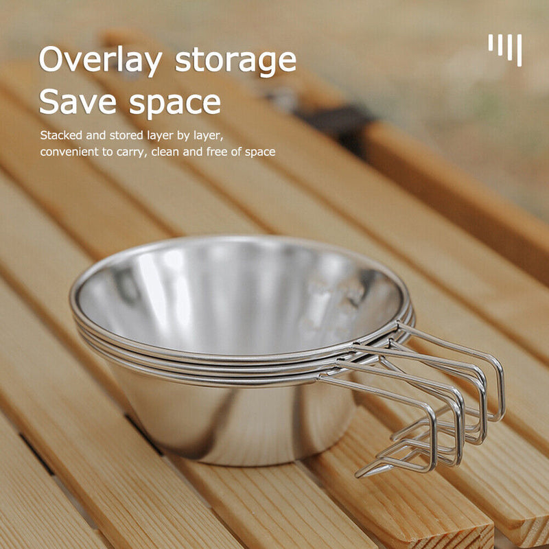 Stainless Steel Sierra Bowl Outdoor Camping Picnic Coffee Cup Tableware
