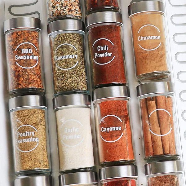 144X Spice Jar Labels Stickers Transparent Bottle Lable E5Y1 C0P3 H0J0