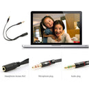 Asiprop Headphone Splitter Audio Cable 3.5mm Female to 2 Male Adapters Aux-D