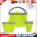 3pcs Silicone Folding Kettle Cup Set Portable Collapsible Tableware (Green)