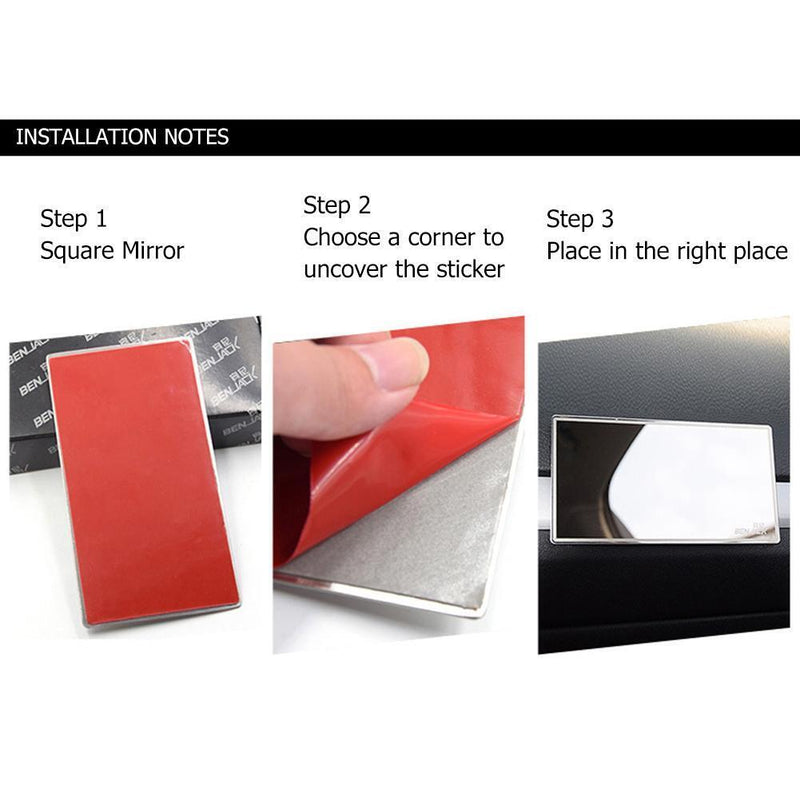 Stainless Steel Cosmetic Mirror Car Sun Visor Makeup Mirror (110x65mm) Newly