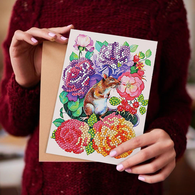 DIY Diamond Painting Greeting Cards Flowers Birthday Festival Blessing Gift