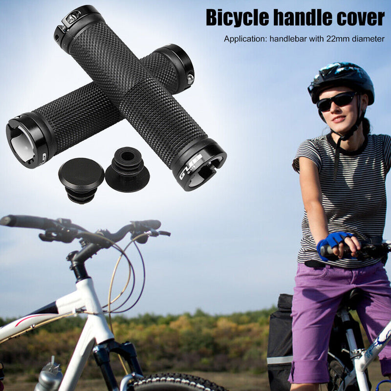 1 Pair GUB Bicycle Handlebar Grip Lock Rubber Bike Anti-slip Grips (Black) Newly