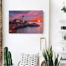 Seaside Lighthouse Frameless Oil Paint by Numbers Kit Handpainted Picture Newly