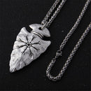 Helm of Awe Stainless Steel Aegishjalmur Chain Nordic Viking Rune Necklace