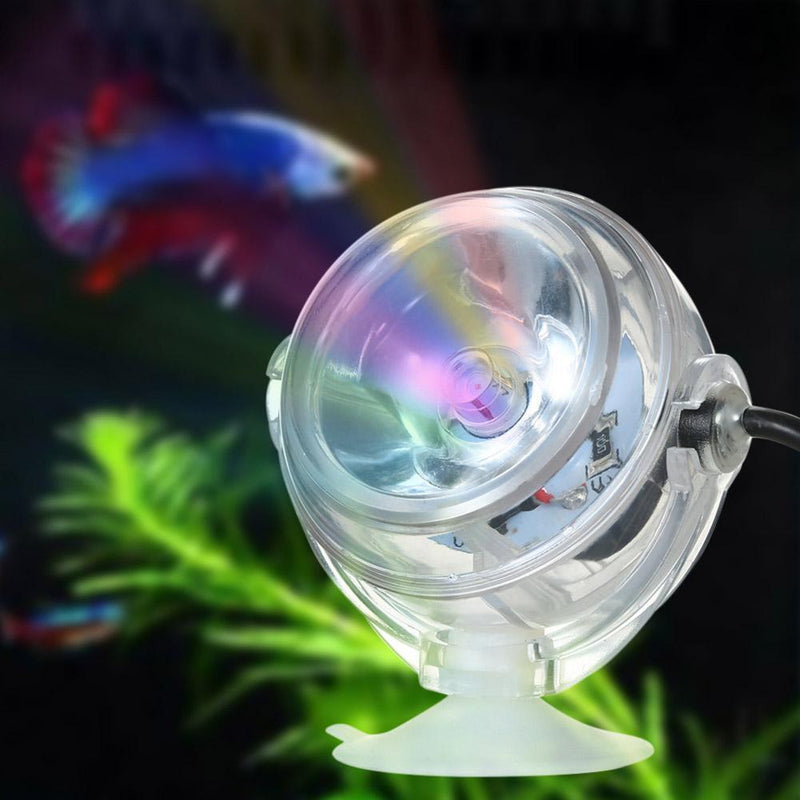 Mini Waterproof Aquarium LED Spotlight Fish Tank Underwater Lamp (Colorful