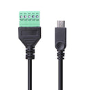 Micro USB Male to 5 Pin Screw Connector w/30cm Shield Terminal Plug Cable
