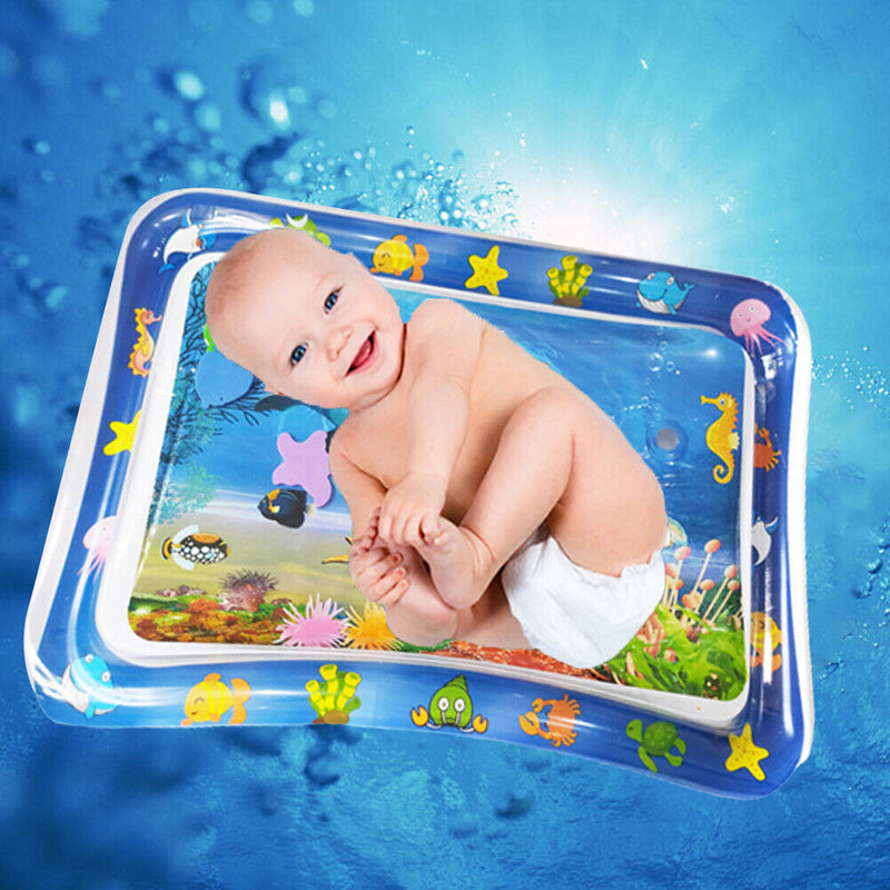 Inflatable Baby Pat Mat Fun Early Education Water Play Mat (Square Ocean) Newly
