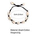Adjustable Women Girls Foot Chain Cowrie Ankle Shell Bracelet Handmade Braided