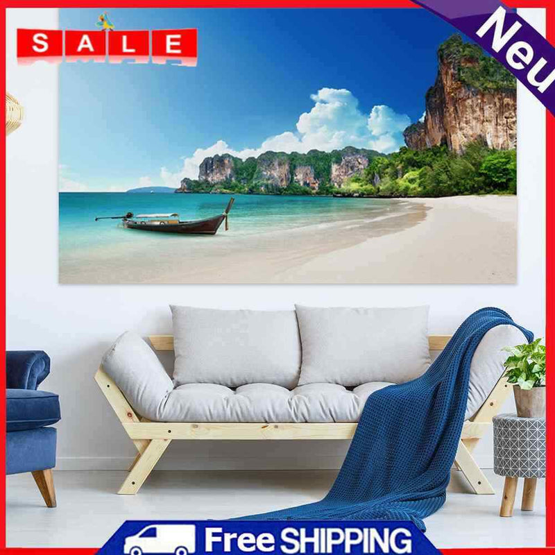 Fashionable Island Boat Wall Mounted Tapestry Home Bedroom Dorm Rug Decoration