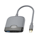 3 in 1 for NS Type-C to 4K HDMI-Compatible USB 3.0 PD HDTV Extender (Gray)