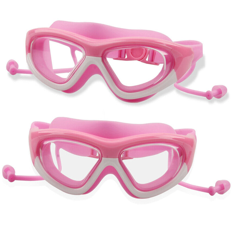 Swimming Glasses Waterproof HD Anti-fog Kids Diving Goggles (Pink White) Newly