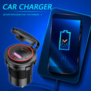 Car Motorcycle Dual USB Charger PD QC 3.0 USB Charger Socket Adapter (Red) Newly