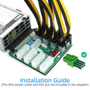 ATX 16x 6Pin 18+12Pin Power Supply Server Breakout Board for Dell PSU BTC Mining