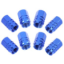 8pcs Aluminum Alloy Car Motorcycle Tire Valve Stem Caps Dust Covers (Blue) Newly