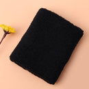 1 Pair Sweatband Towel Hand Band Gym Tennis Wristbands Wrist Support(Black)