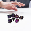 7pcs/Set Dichromatic Dices Digital Polyhedron Starry Sky Dice Entertainment Tool