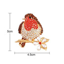 Christmas Bird Brooch Badge Pin Rhinestone Enamel Brooch Gifts M2P9