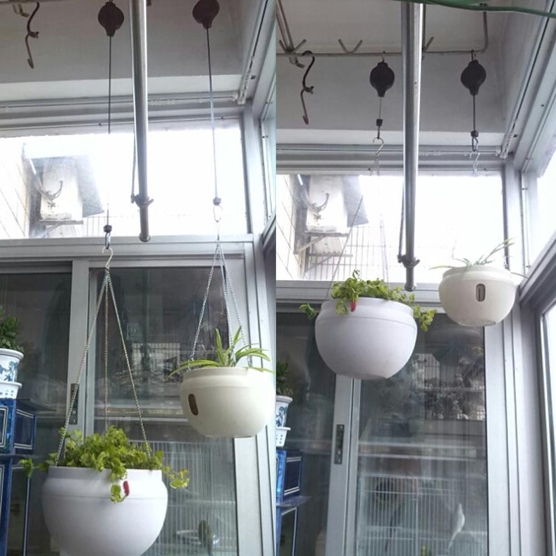 3pcs Retractable Pulley Hanging Basket Pull Down Hanger Garden Baskets Pot