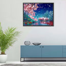 Night Peach Tree Oil Paint By Numbers Kits DIY Handpainted Canvas Picture