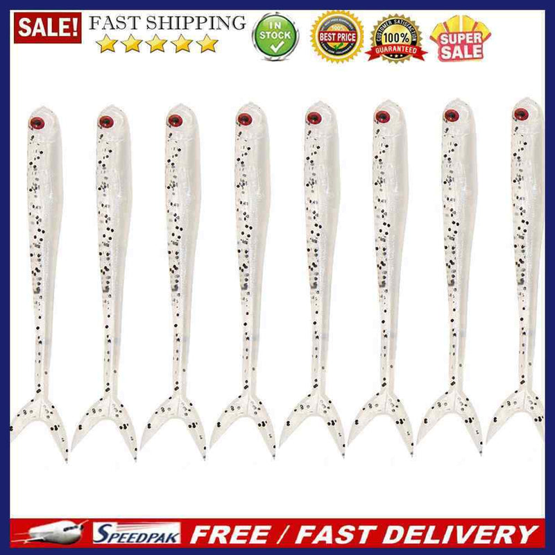 8pcs/lot Soft Fish Fork Tail Fishing Lures Artificial 1.7g 8cm Bionic Baits F