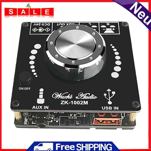 ZK-1002M 2x100W BT 5.0 HIFI Audio Power Amplifier Board Stereo Theater AUX Amp