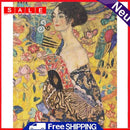 Female Art Frameless Picture Oil Paint By Numbers Hand Painted Picture for Home