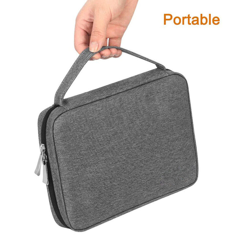 Portable Watch Band Organizer Storage Bag USB Cable Travel Handbag (Grey) Newly