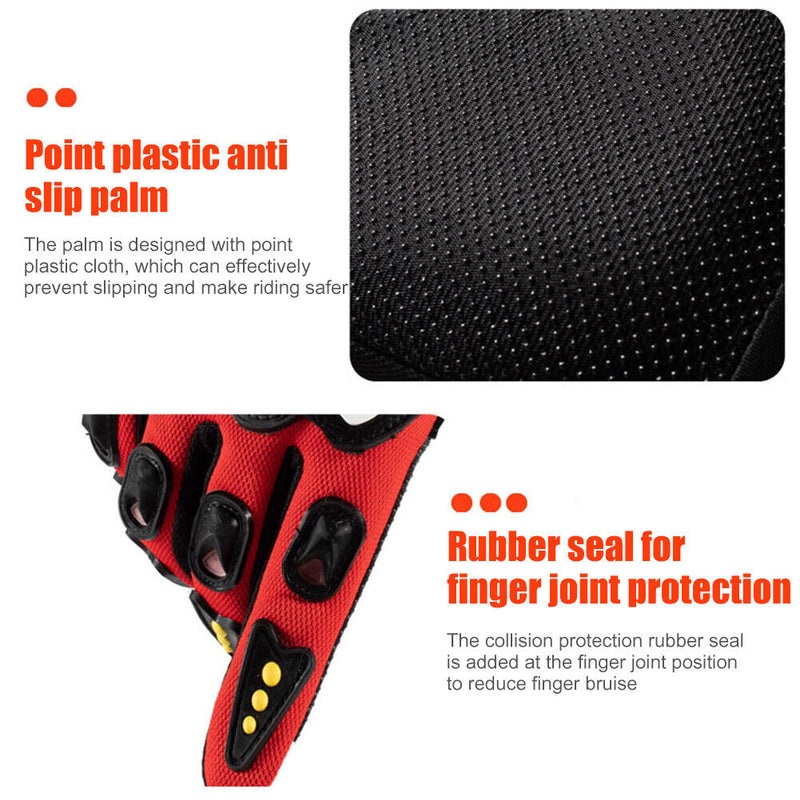 Anti-Skid MTB Bicycle Motorcycle Bike Protective Gloves (Red Full Finger) Newly