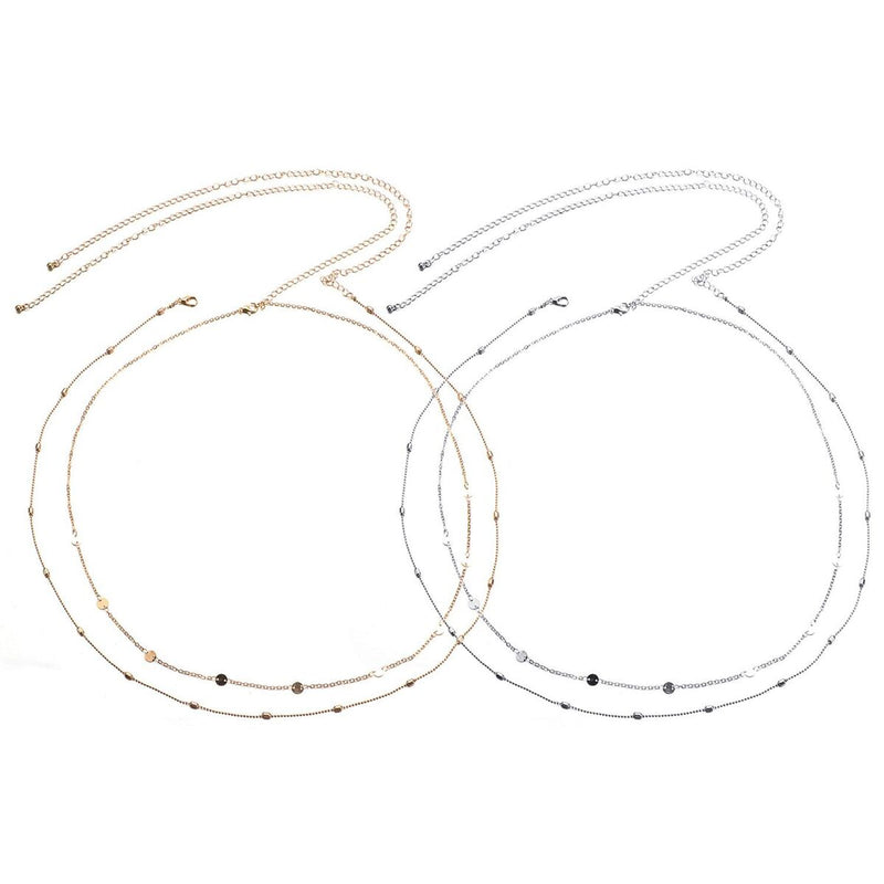 Women Fashion Bikini Shiny Trendy Double Layer Multi Chain Sequins Belly Chain