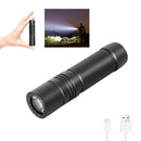 USB-C Rechargeable LED Mini Flashlight Portable 300lm 6 Gears Waterproof Torch