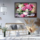 Diamond Painting Flower Round Rhinestone Wall Picture Decor