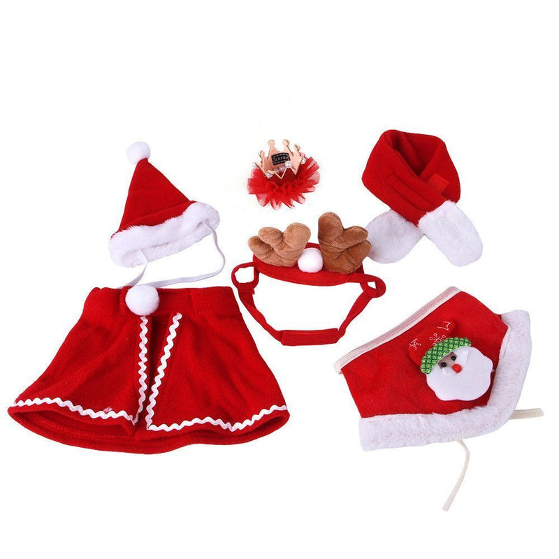 Winter Funny Santa Claus Cat/Dog Cape Scarf Pet Christmas Costumes Hat Antler